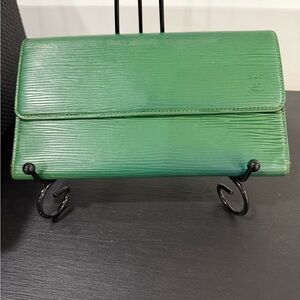Louis Vuitton Green Textured Wallet